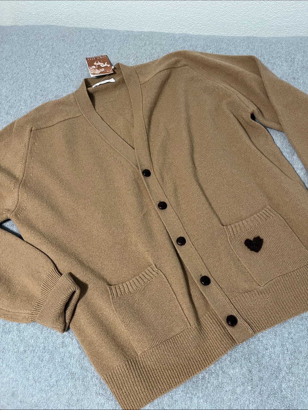 Vintage Lords Jeff Lambswool Cardigan Sweater XL Brown Grandpa Oversized Upcycle